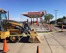 construction on a gas station