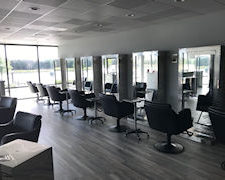 interior of a new salon with chairs